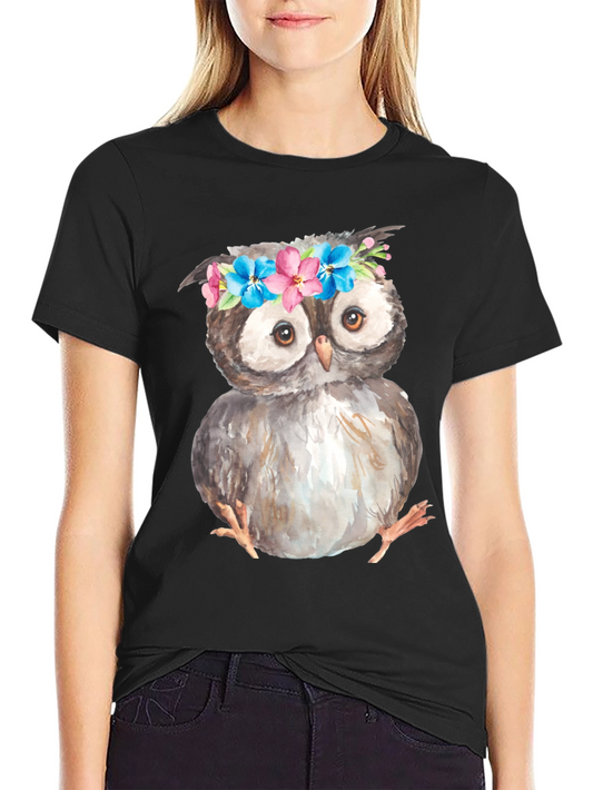 Owl with Flower Crown T-Shirt