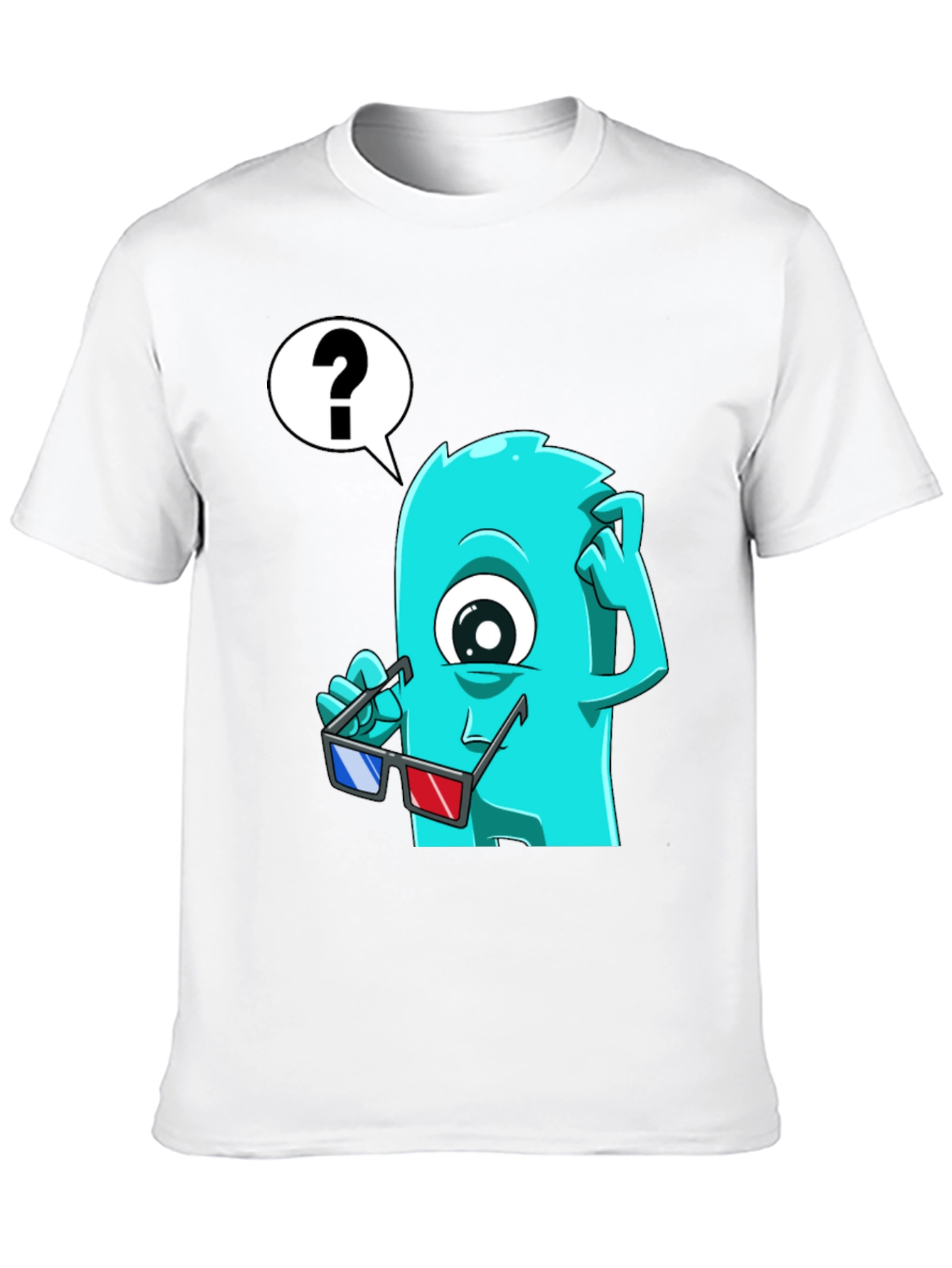 Confused 3D Monster Graphic T-Shirt