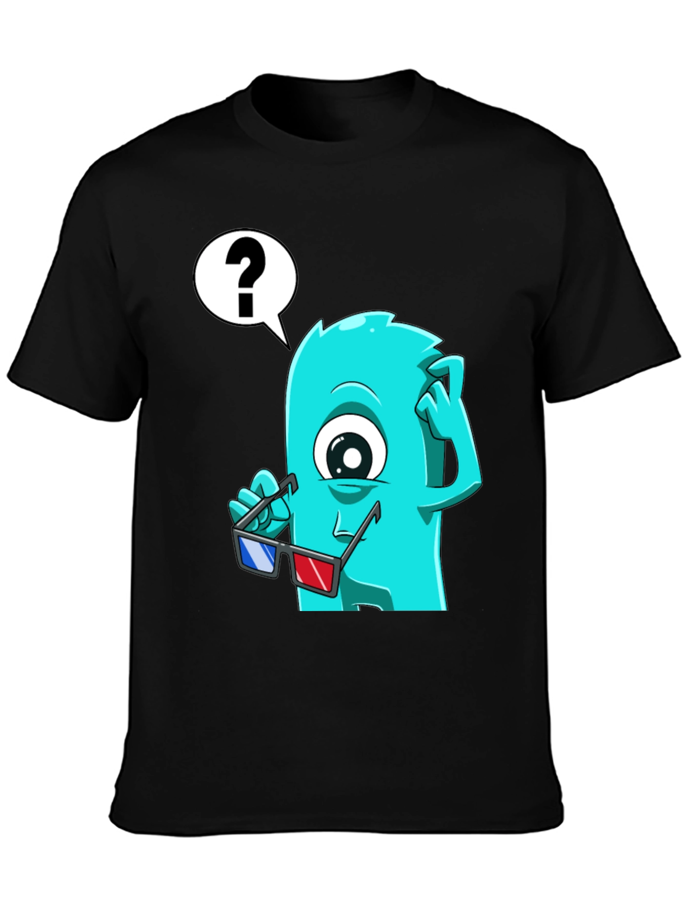 Confused 3D Monster Graphic T-Shirt