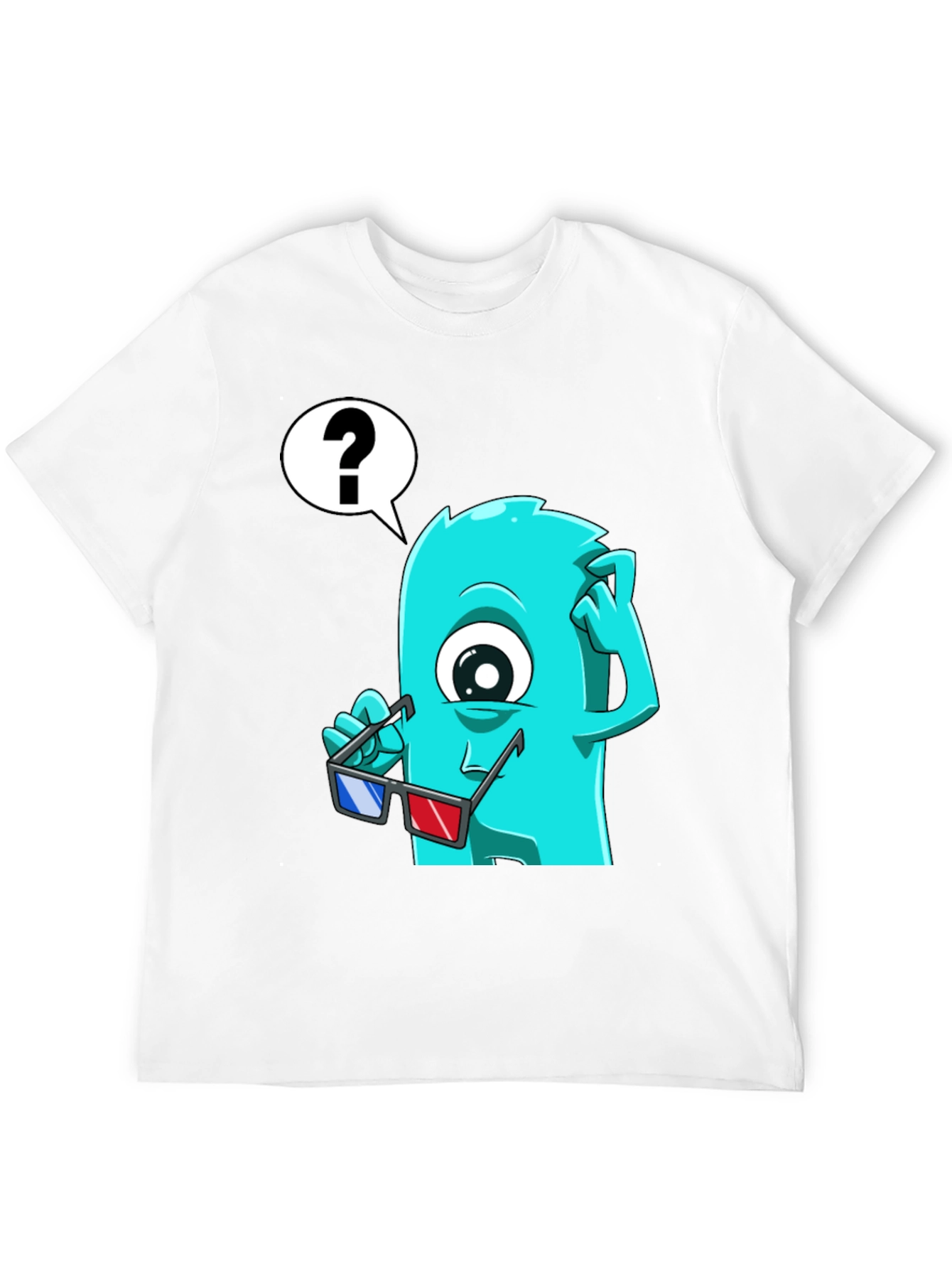 Confused 3D Monster Graphic T-Shirt