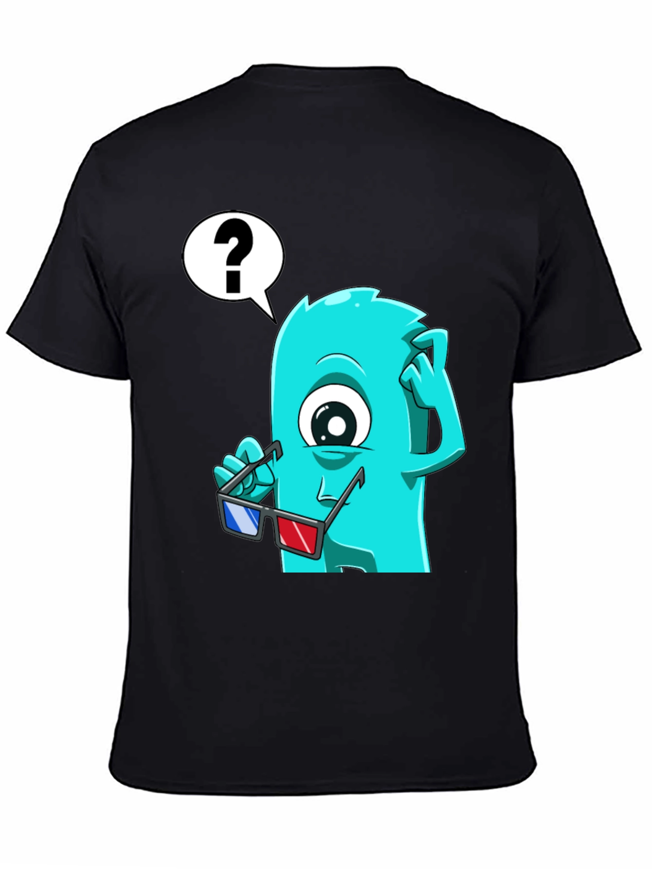 Confused 3D Monster Graphic T-Shirt