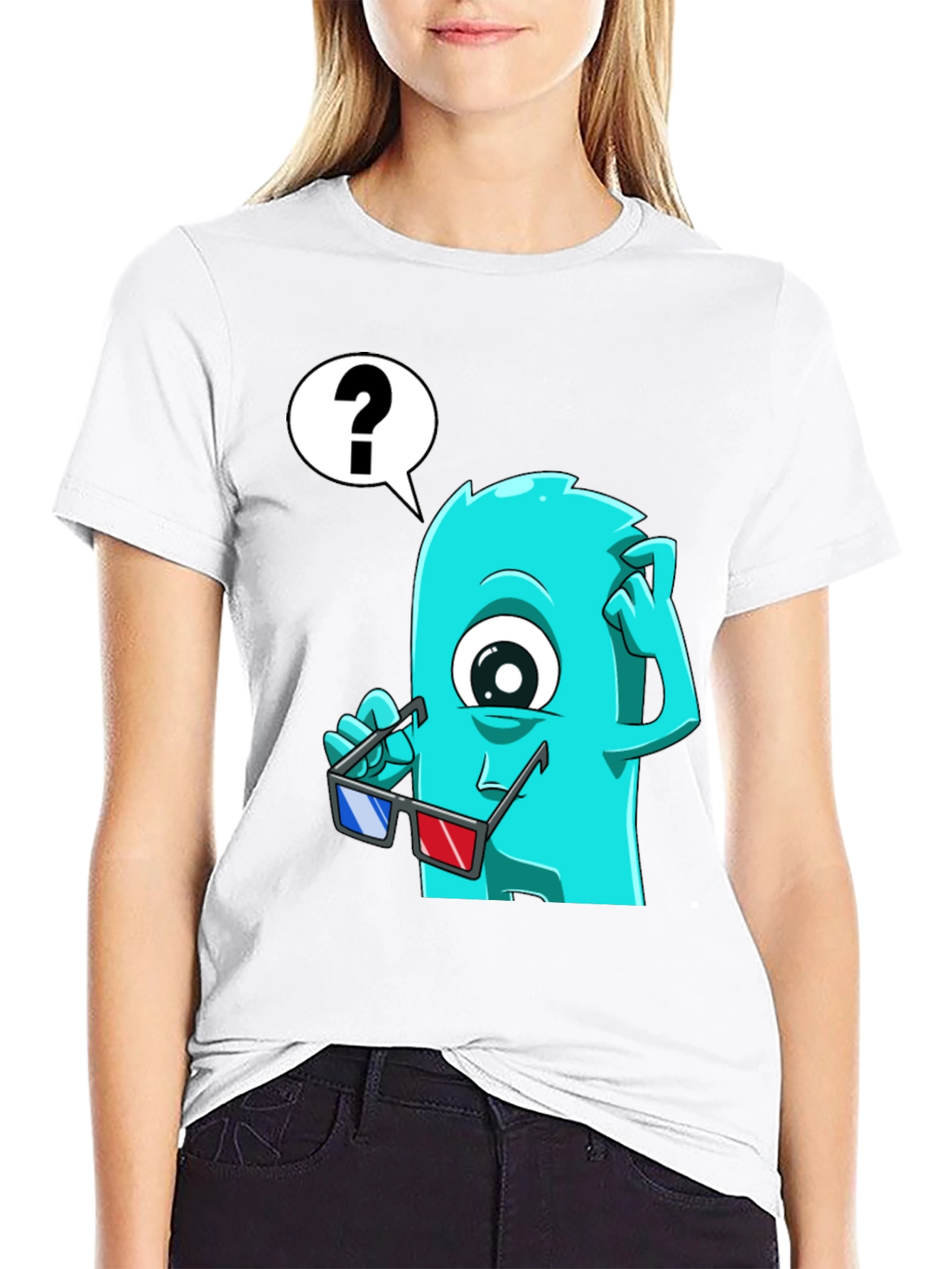 Confused 3D Monster Graphic T-Shirt