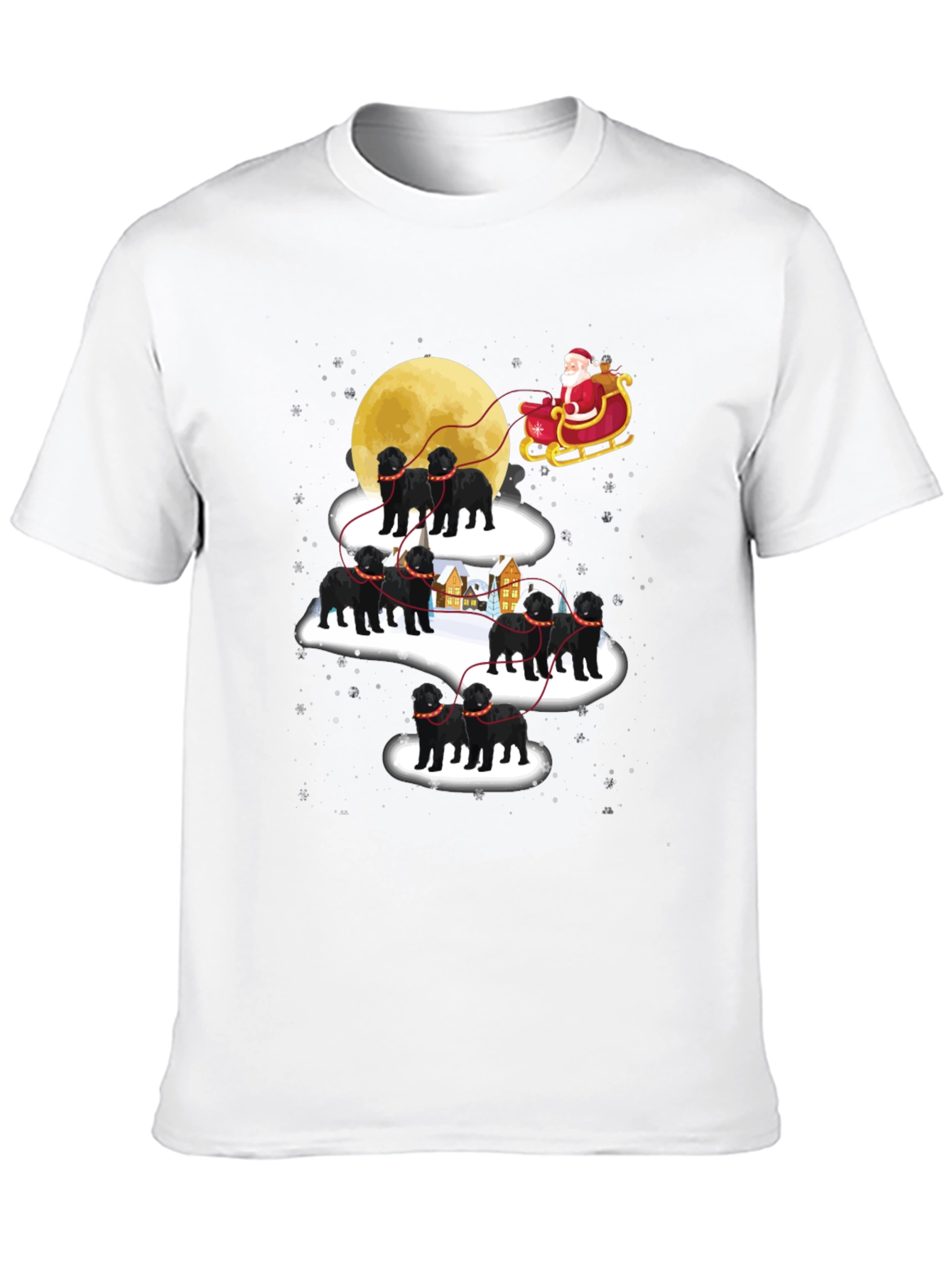Santas Black Dog Christmas T-Shirt