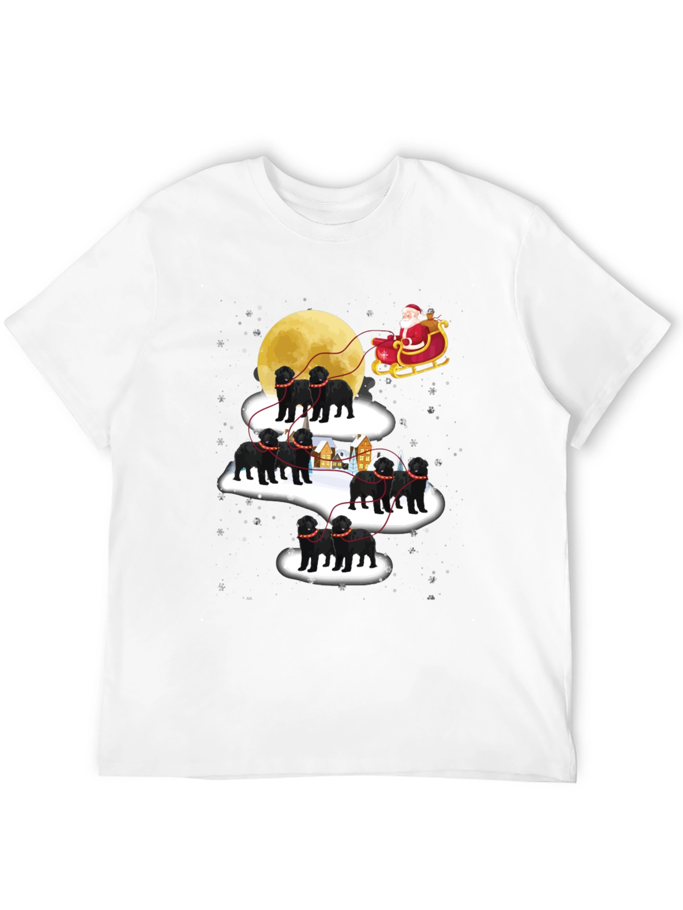 Santas Black Dog Christmas T-Shirt