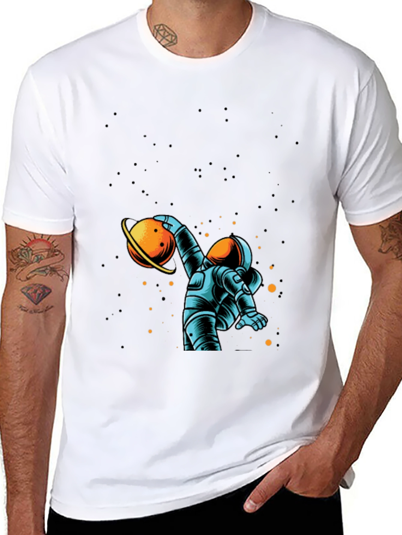 Astronaut Planet T-Shirt - Space Graphic Tee