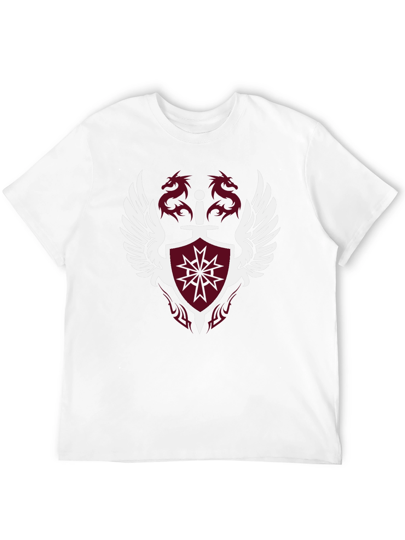 Winged Shield & Dragons Black Graphic Tee