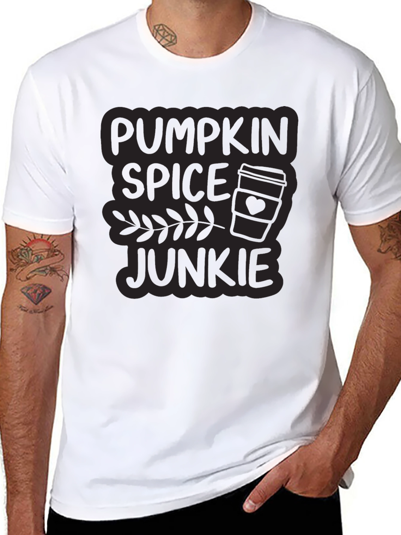 Pumpkin Spice Junkie Black T-Shirt