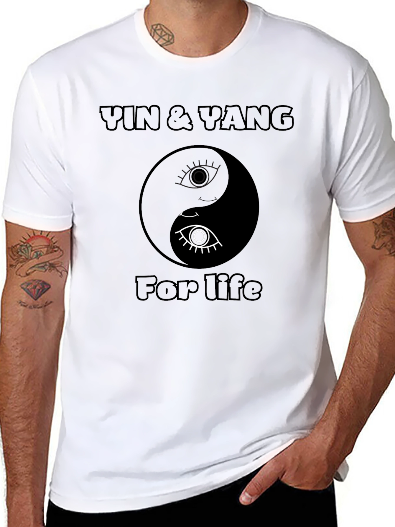 Yin & Yang For Life Black Graphic Tee