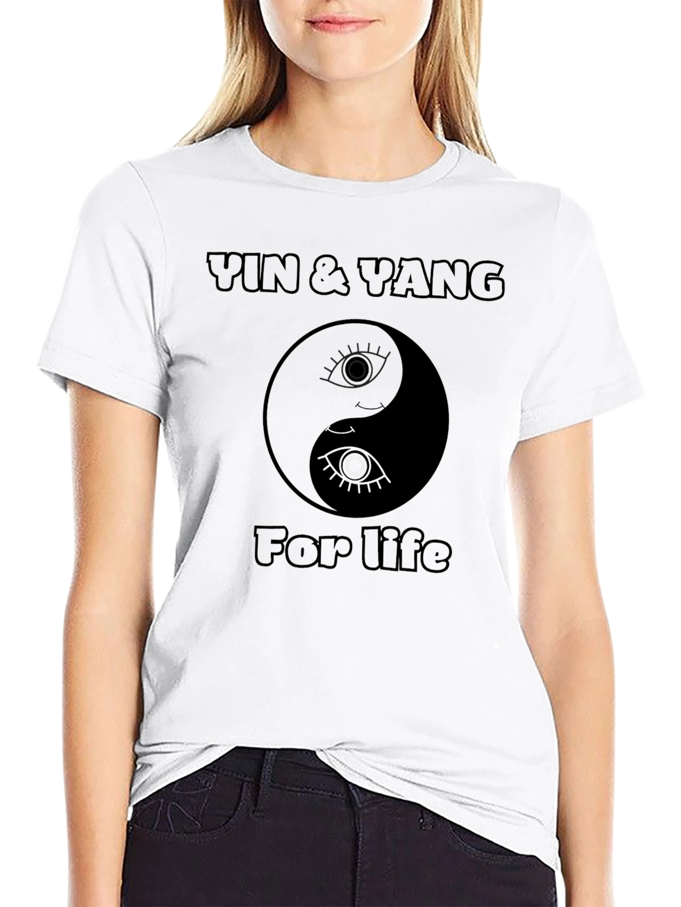 Yin & Yang For Life Black Graphic Tee
