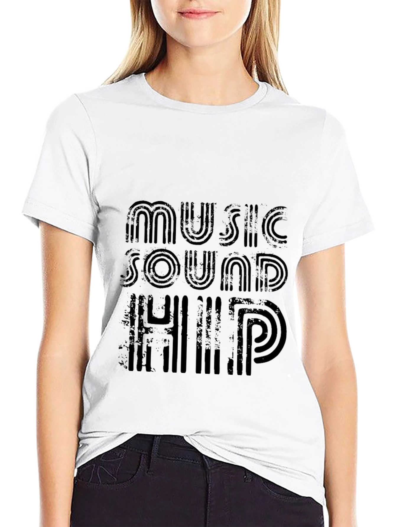 Retro Music Sound Hip Black Graphic Tee