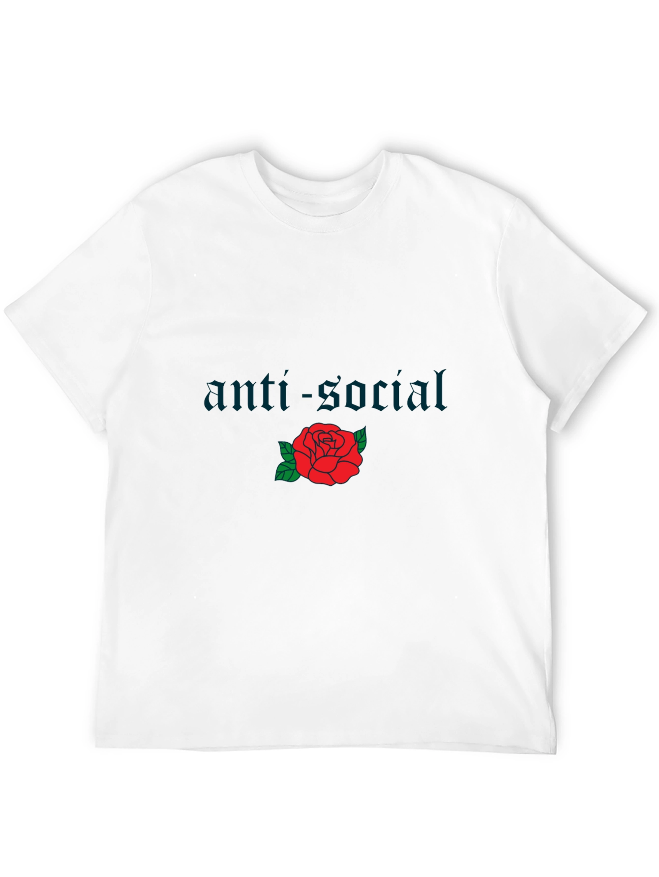 Anti-Social Rose Graphic T-Shirt - Black