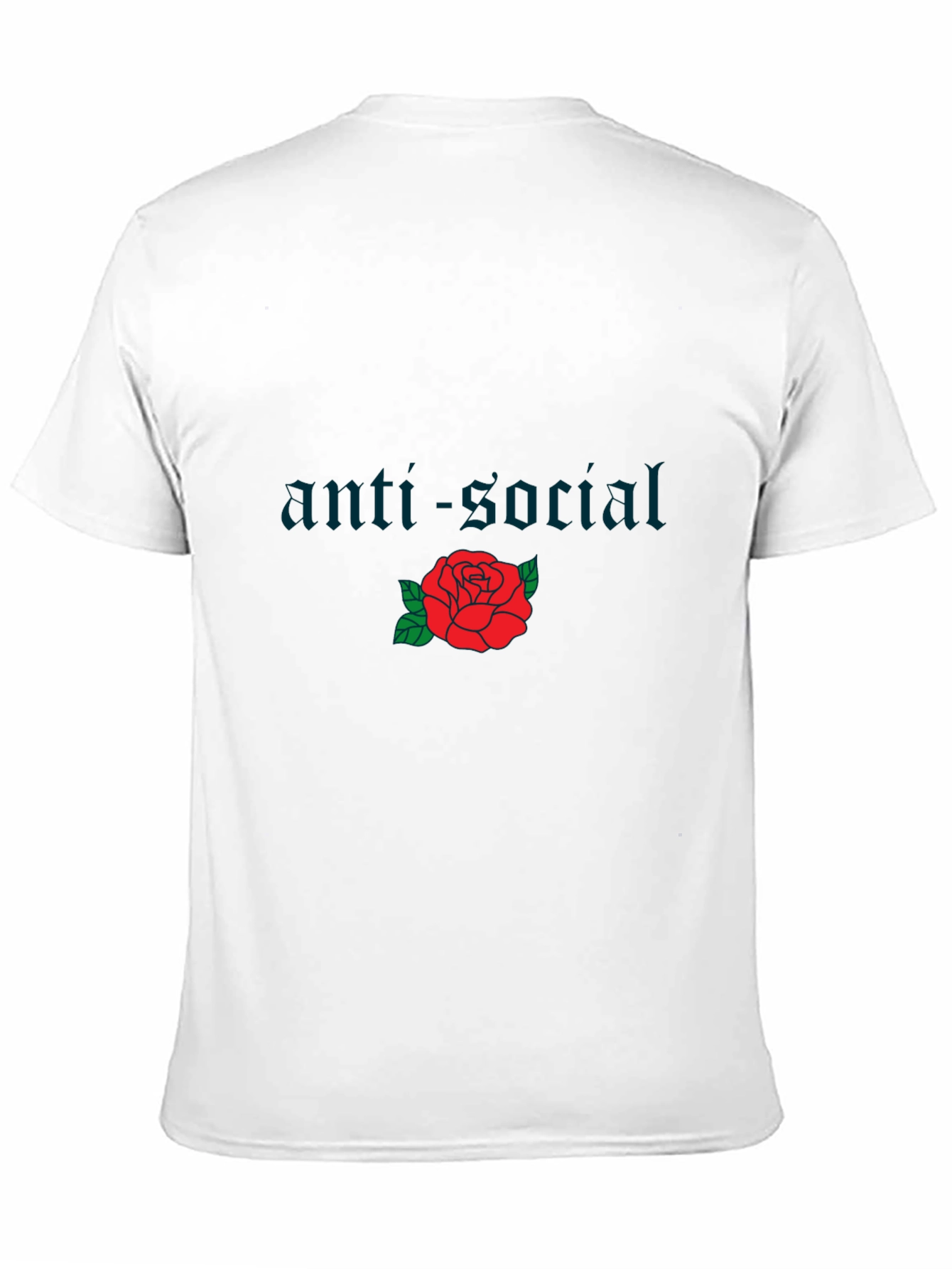 Anti-Social Rose Graphic T-Shirt - Black
