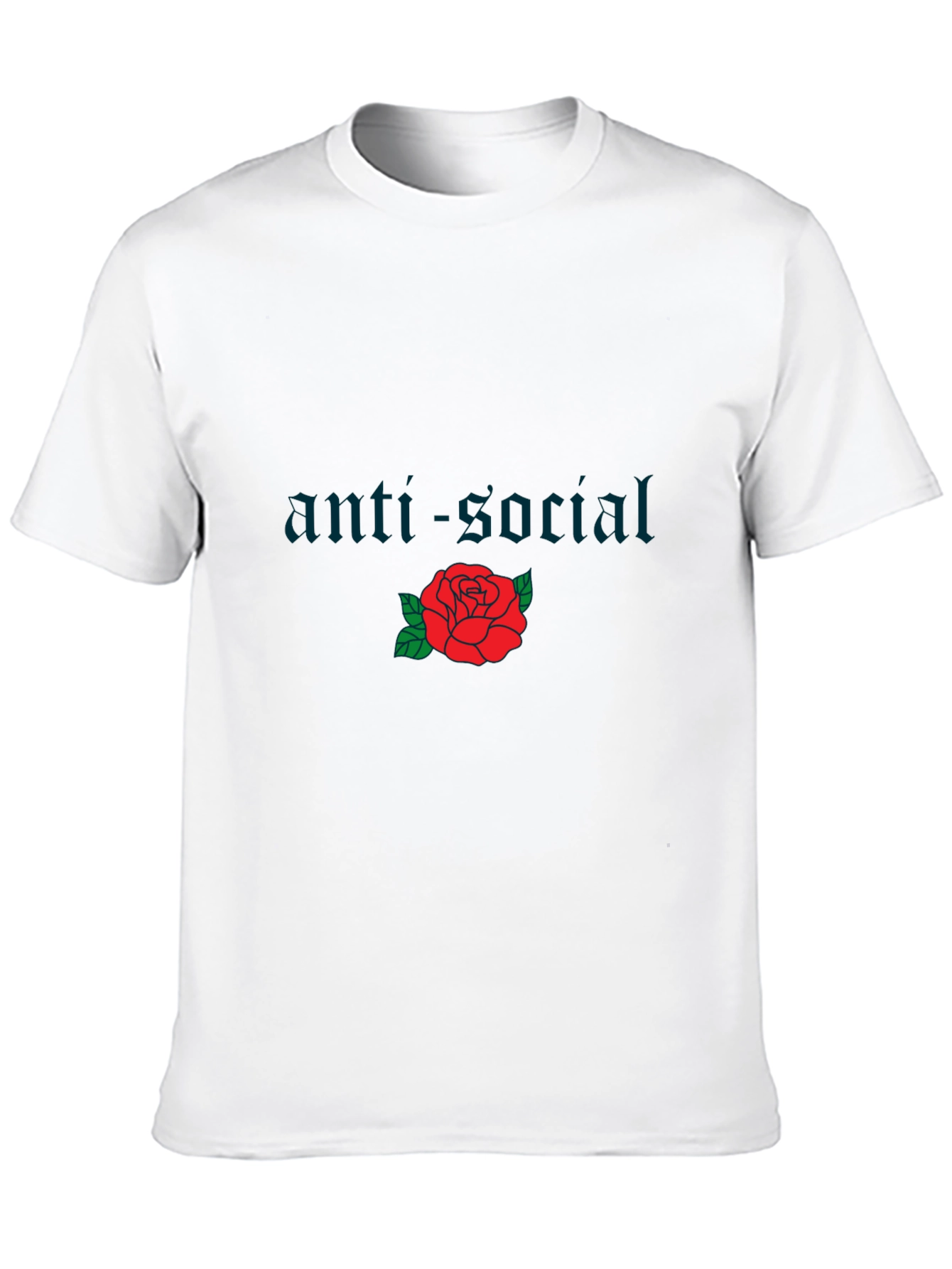 Anti-Social Rose Graphic T-Shirt - Black
