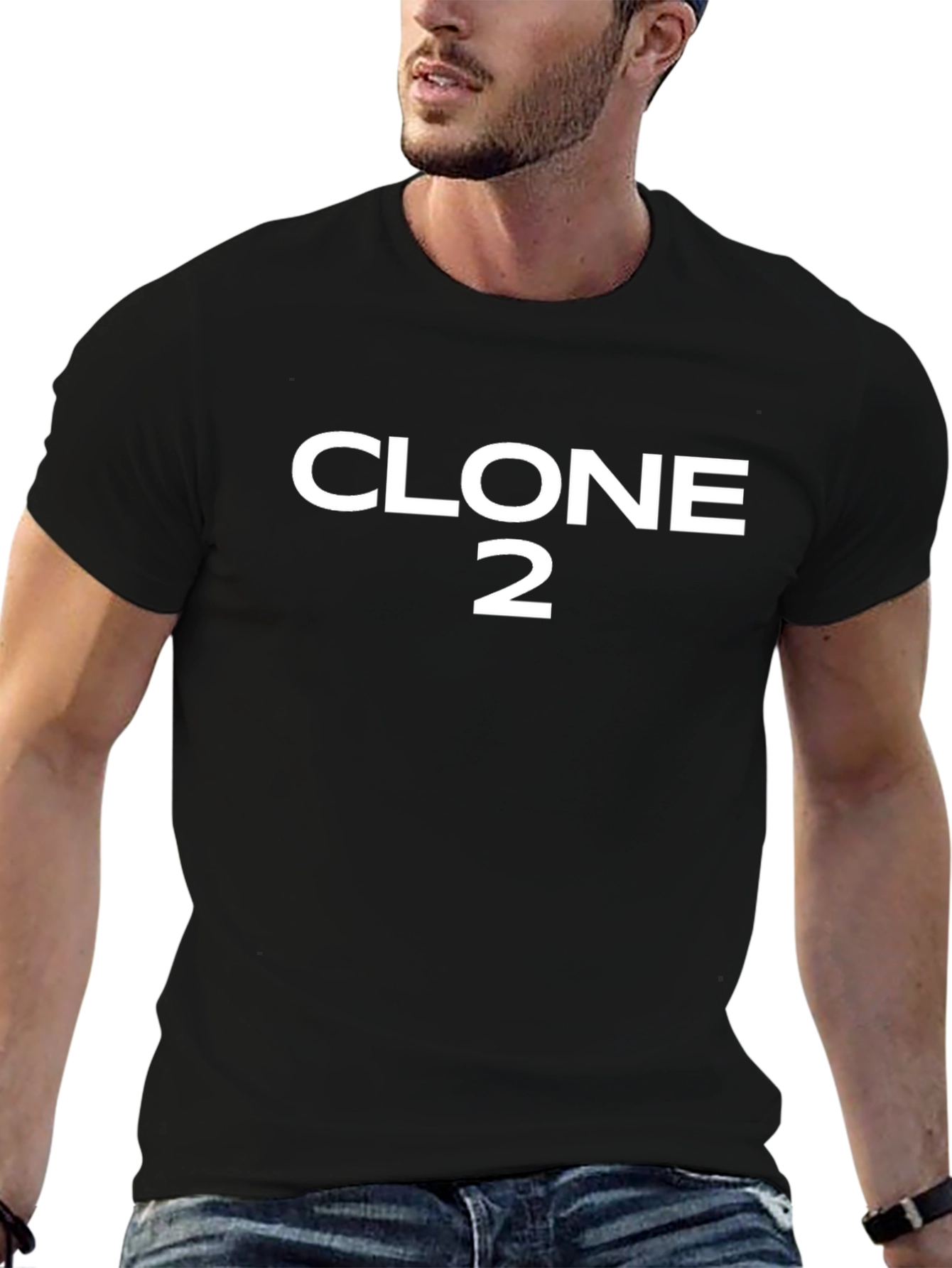 Clone 2 Graphic T-Shirt - Black Cotton Tee