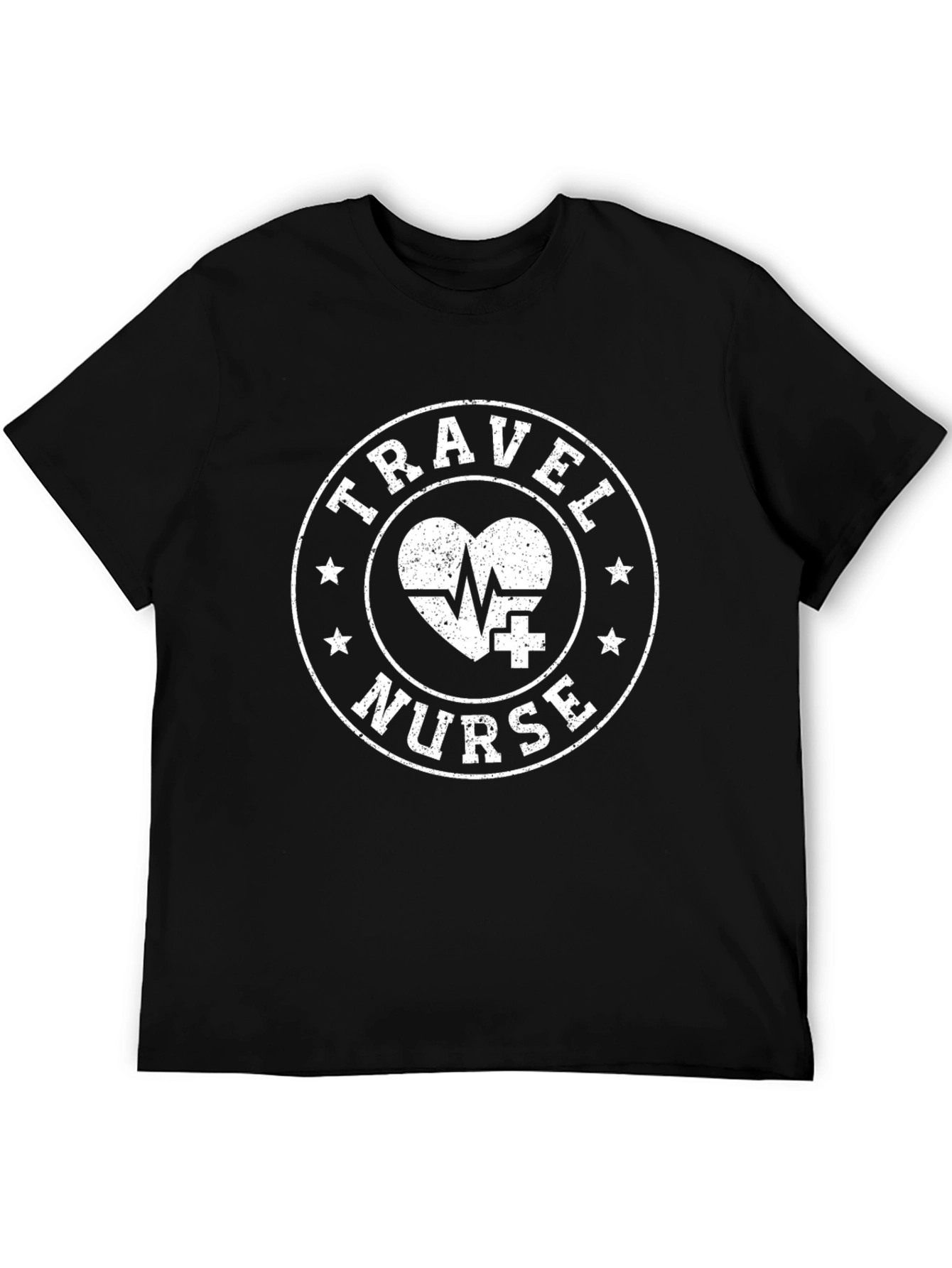 Travel Nurse Graphic T-Shirt - Black Casual Tee