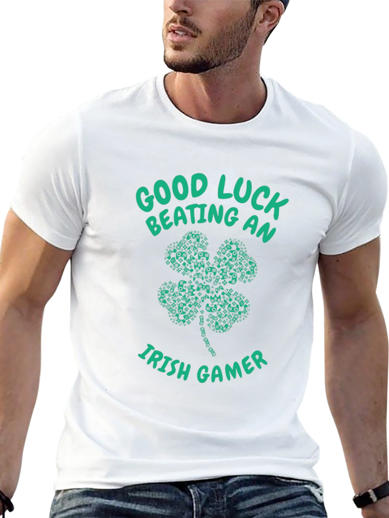 Good Luck Beating an Irish Gamer Black T-Shirt