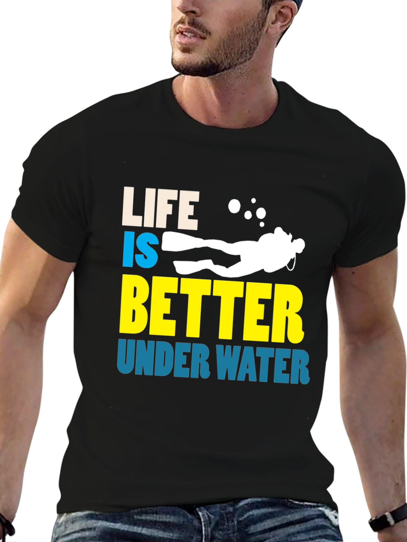 Life is Better Underwater Graphic T-Shirt - Diving Enthusiast