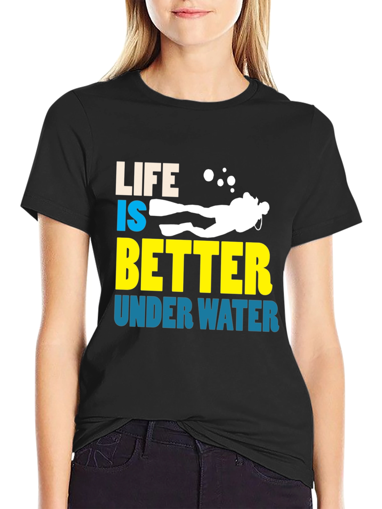 Life is Better Underwater Graphic T-Shirt - Diving Enthusiast