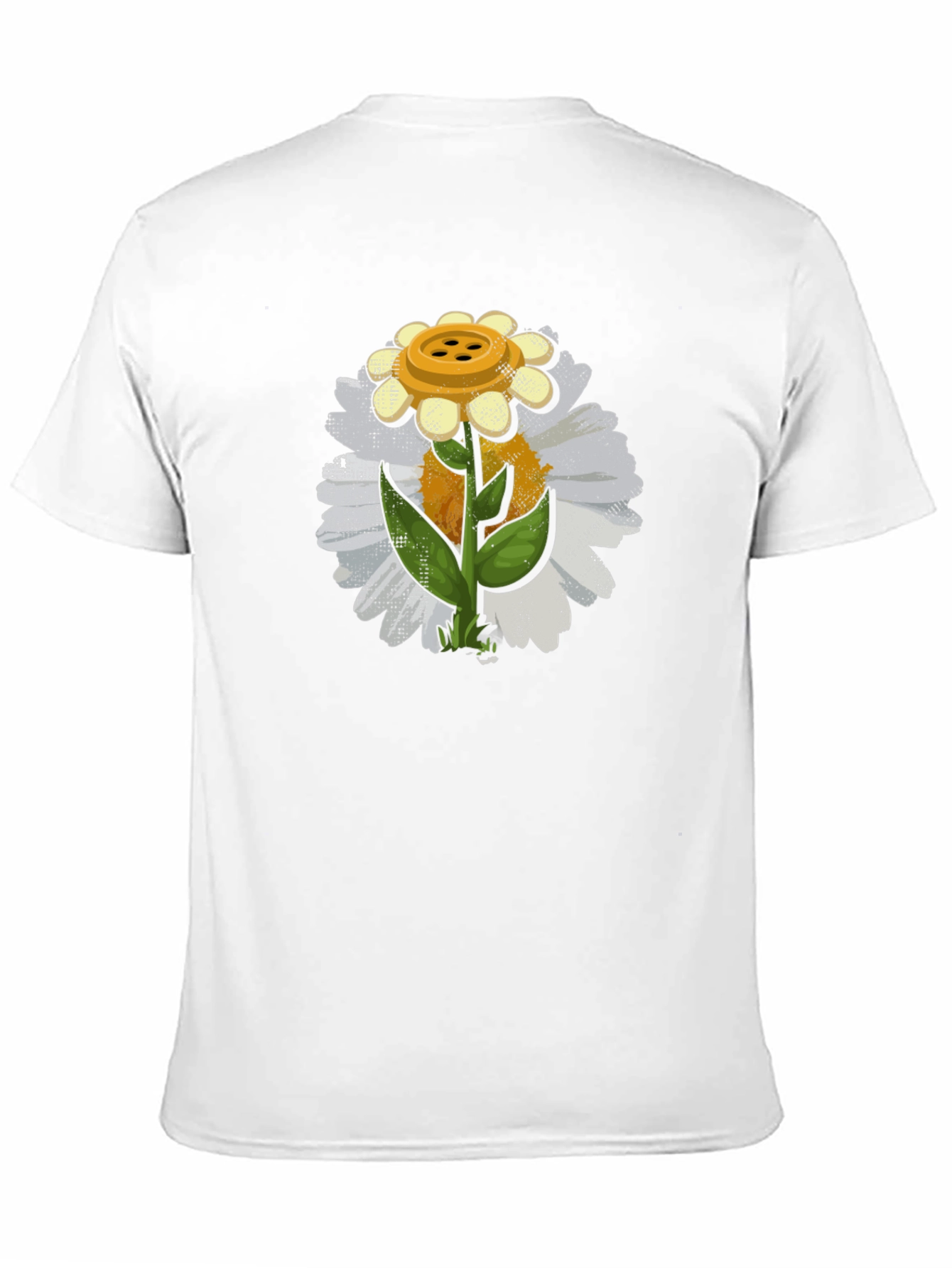 Button Daisy Graphic T-Shirt - Black