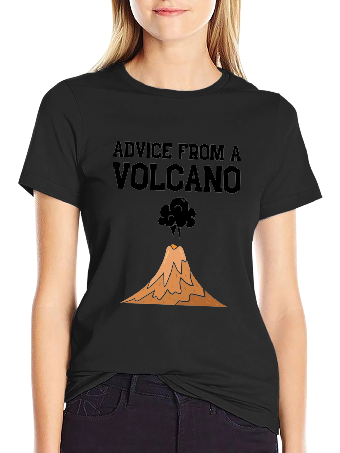 Advice from a Volcano Black Graphic T-Shirt