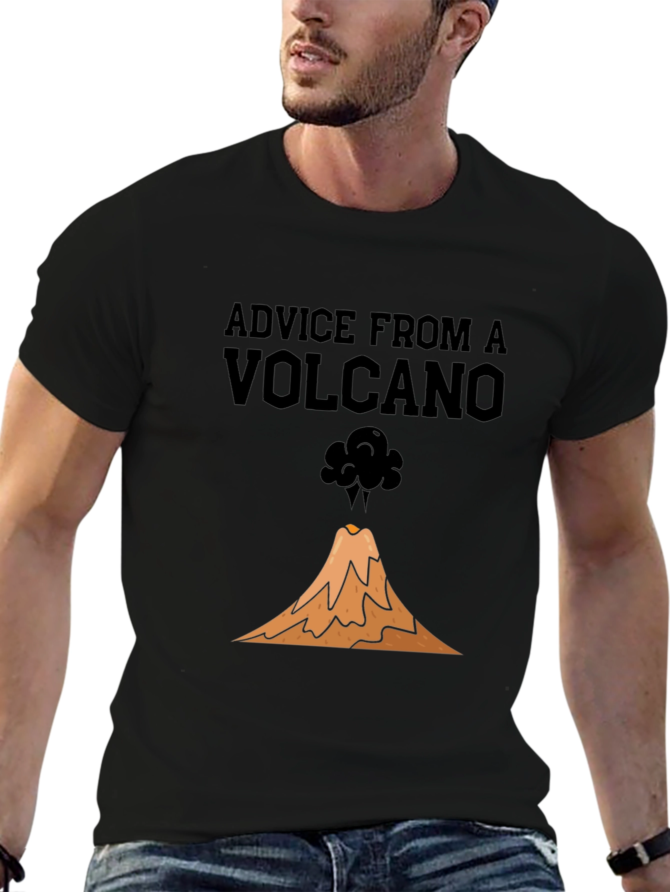 Advice from a Volcano Black Graphic T-Shirt