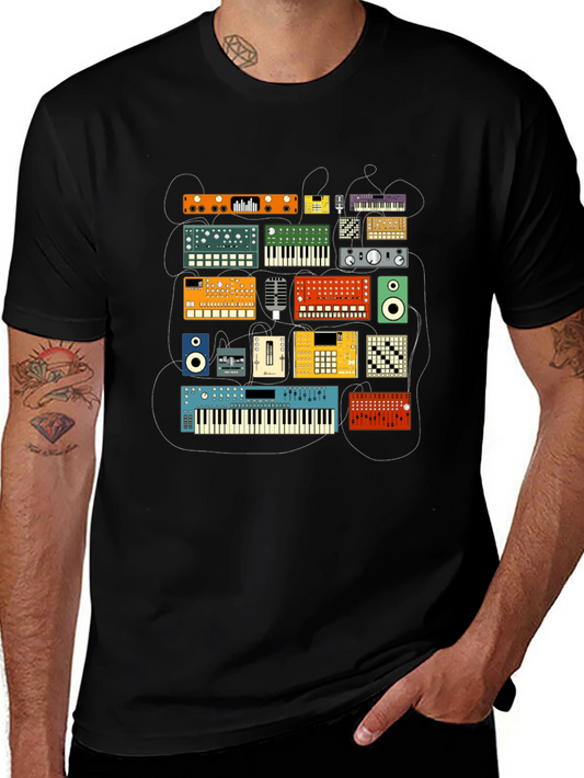 Synthesizer Graphic Tee - Music Lovers T-Shirt