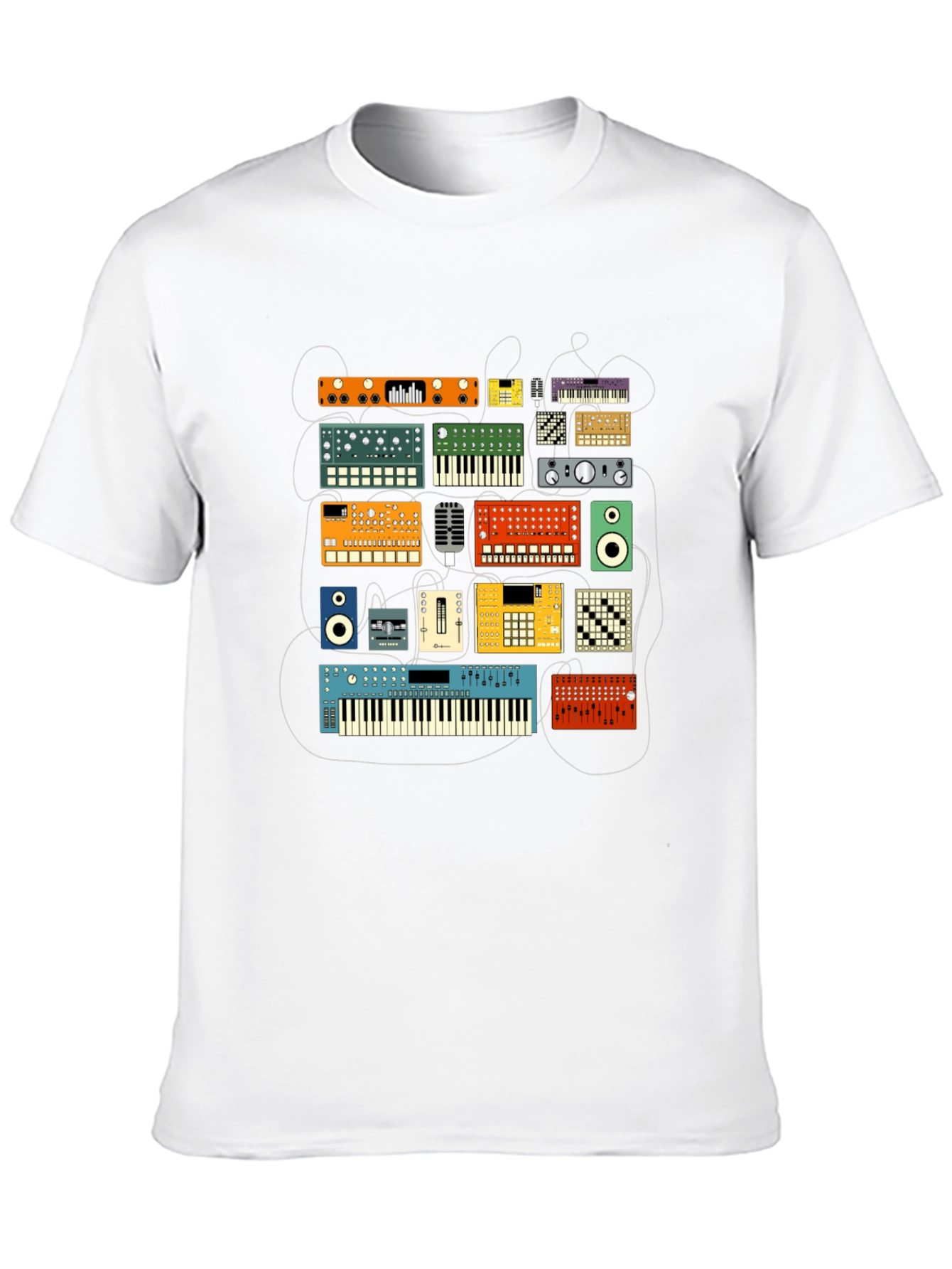 Synthesizer Graphic Tee - Music Lovers T-Shirt