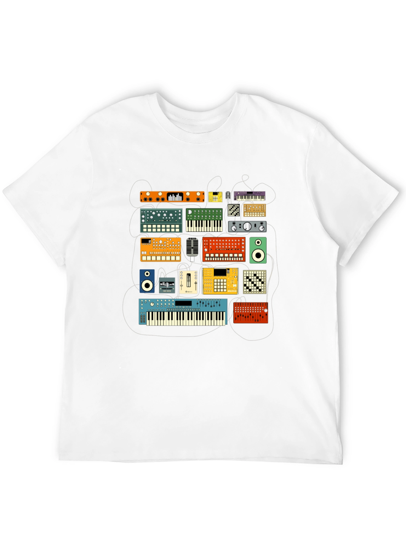 Synthesizer Graphic Tee - Music Lovers T-Shirt