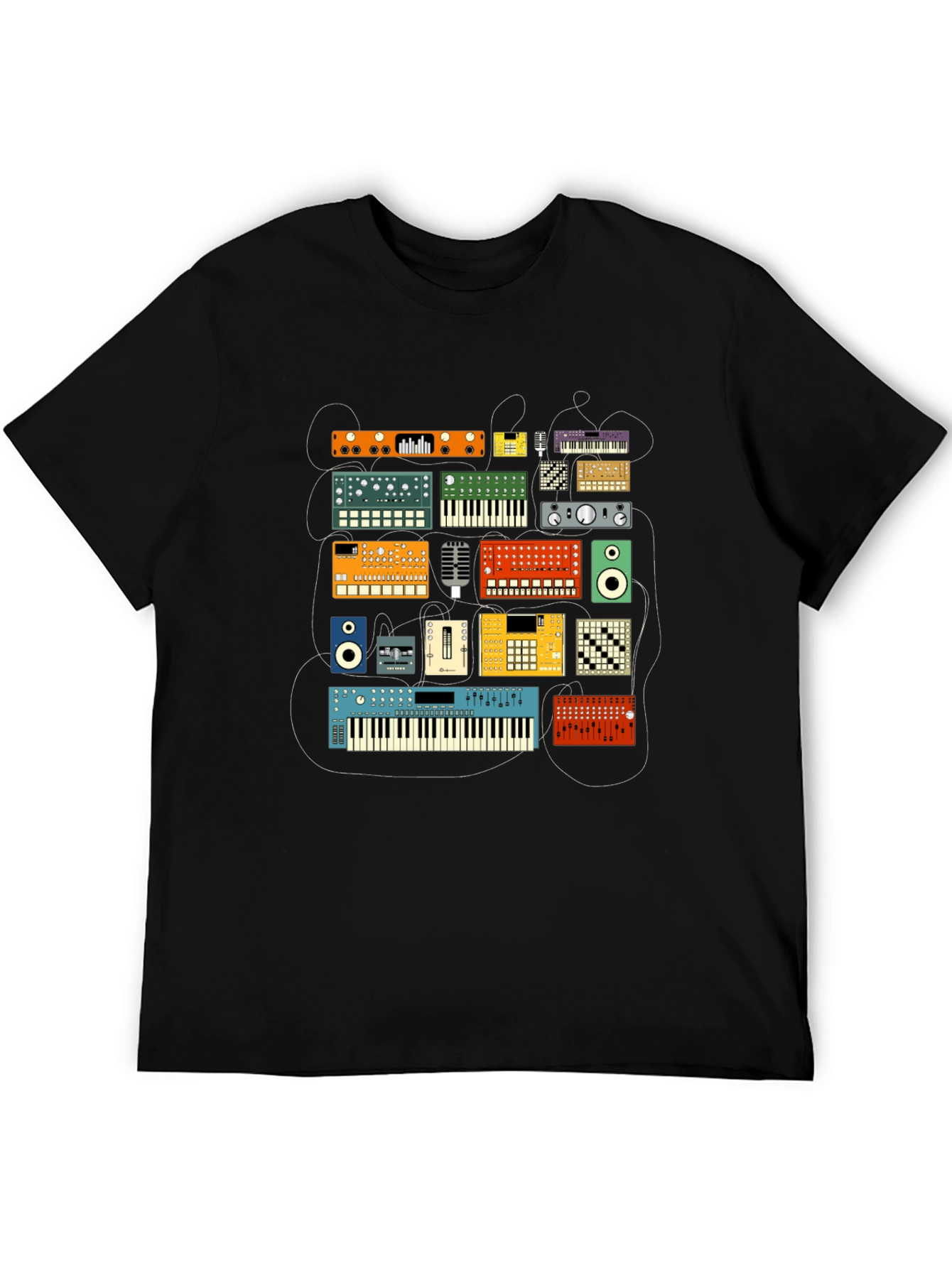 Synthesizer Graphic Tee - Music Lovers T-Shirt
