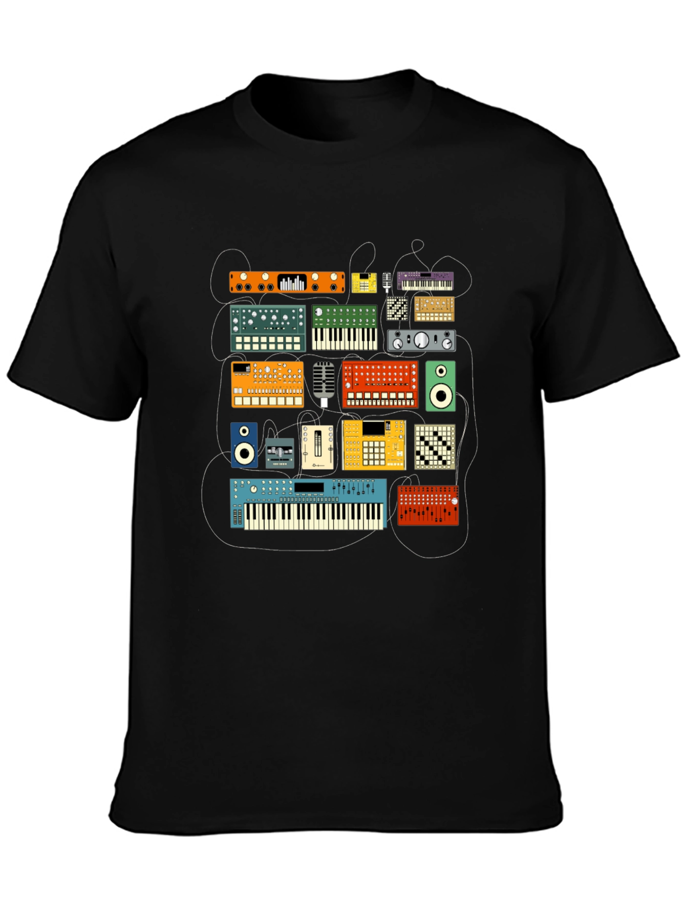 Synthesizer Graphic Tee - Music Lovers T-Shirt