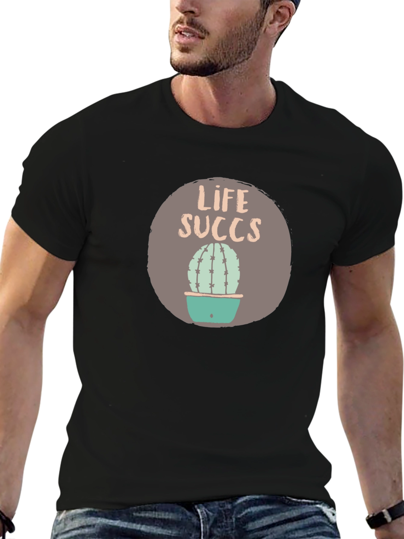 Life Succs Graphic Tee - Funny Cactus Shirt