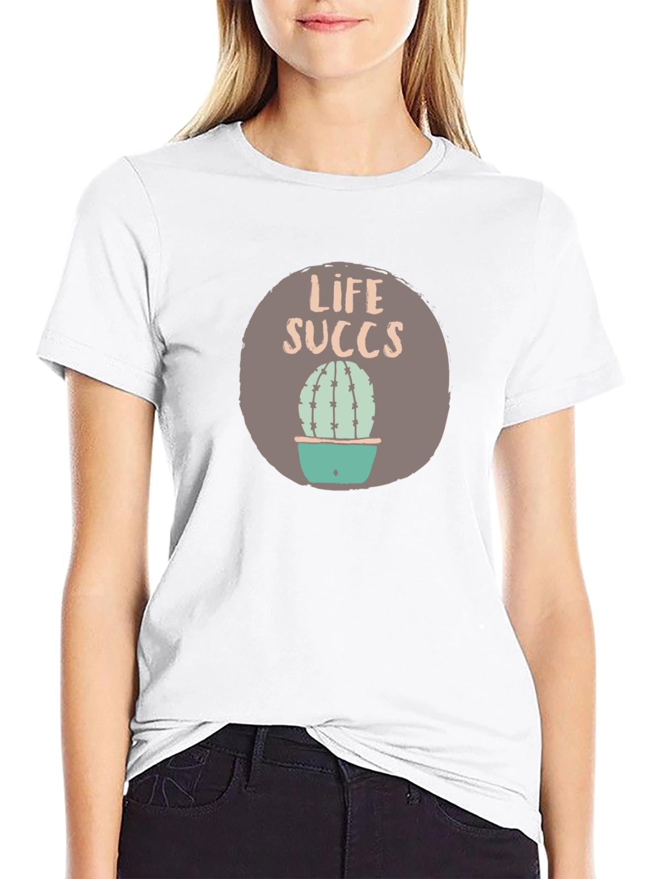 Life Succs Graphic Tee - Funny Cactus Shirt
