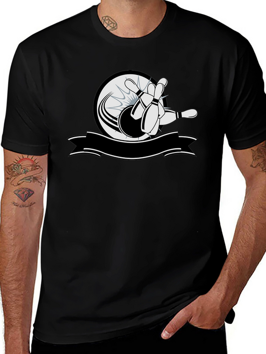 Bowling Strike Graphic T-Shirt - Classic Black Tee