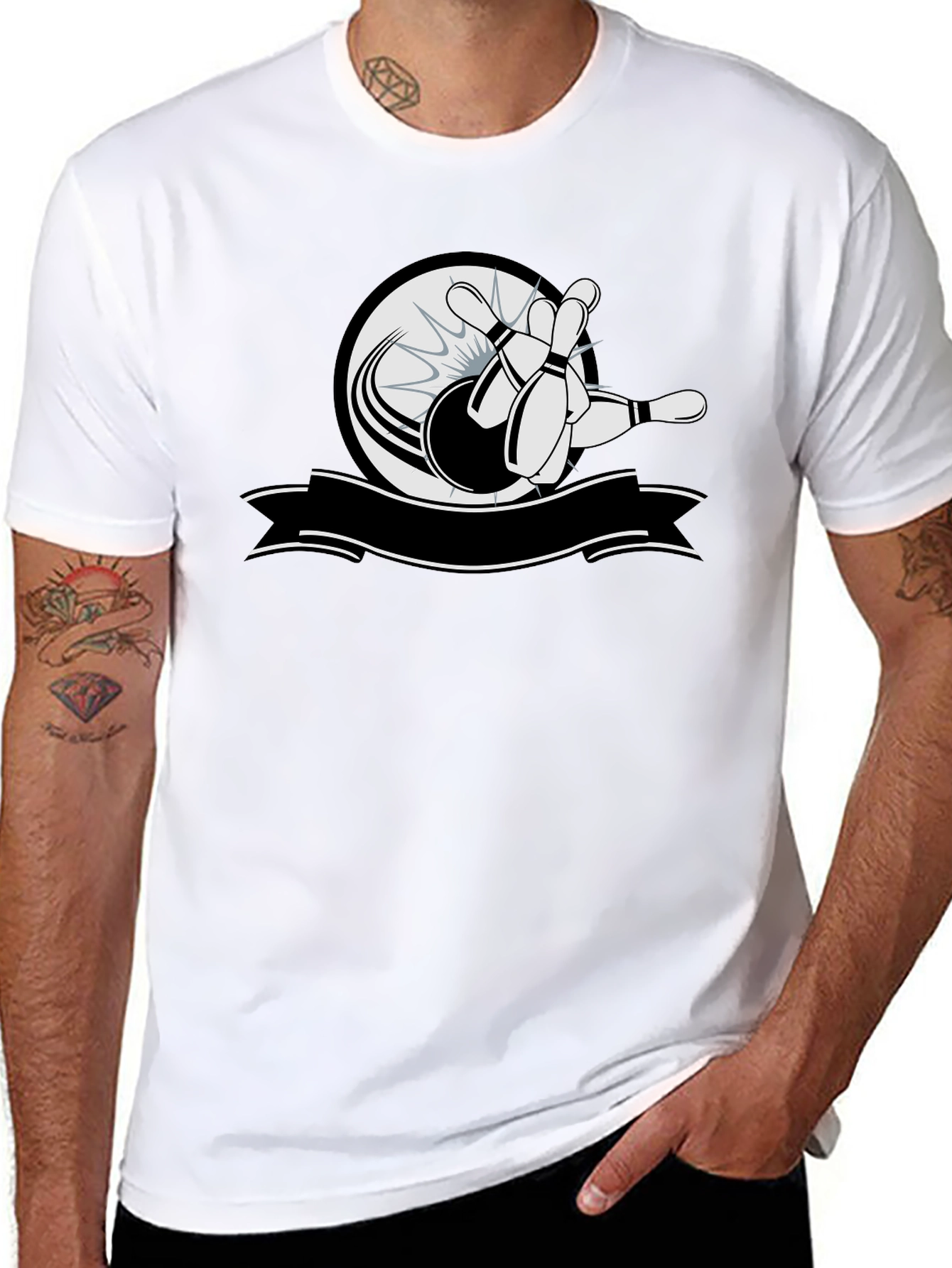 Bowling Strike Graphic T-Shirt - Classic Black Tee