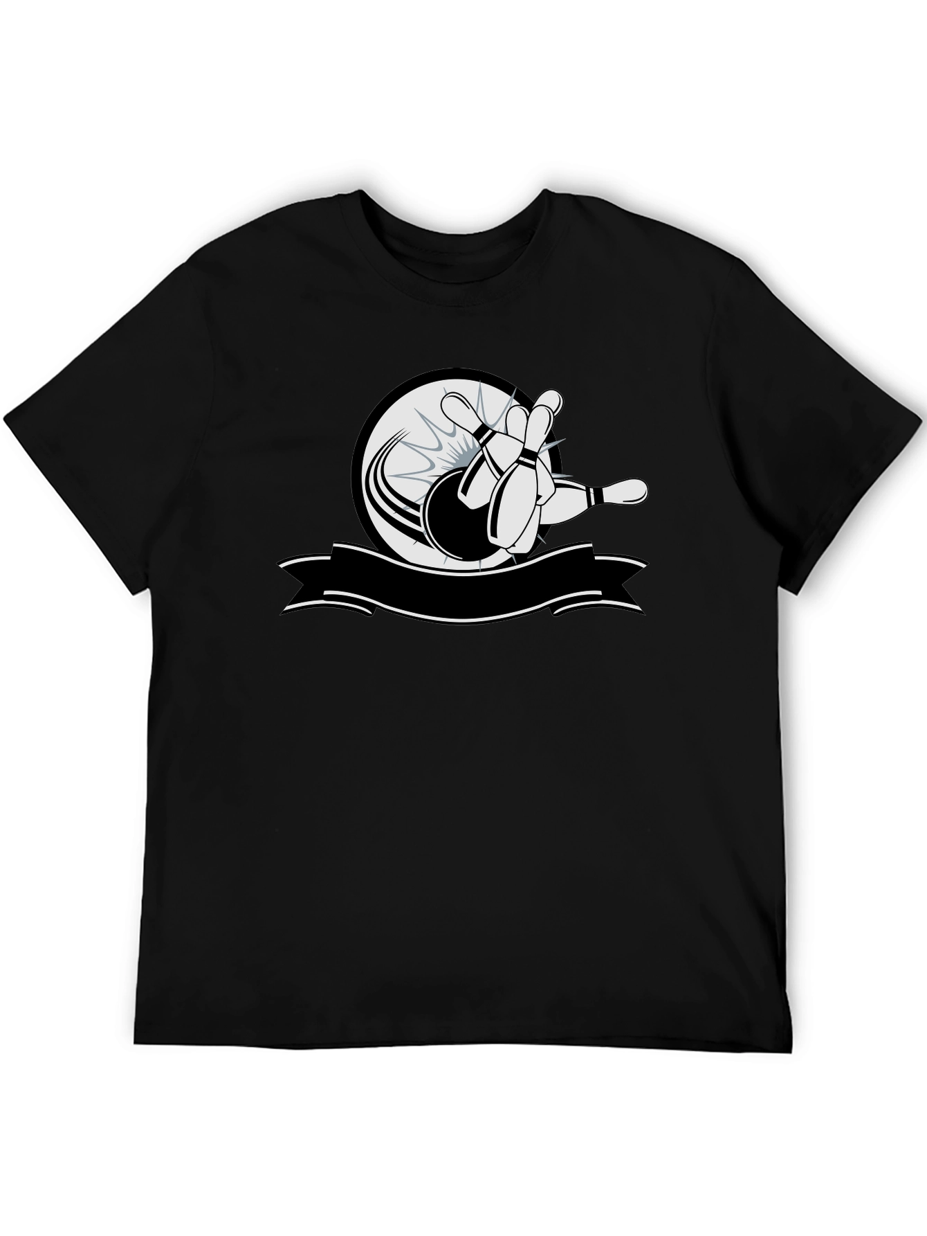 Bowling Strike Graphic T-Shirt - Classic Black Tee