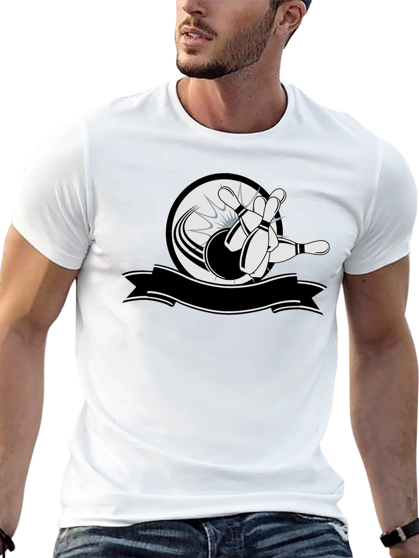 Bowling Strike Graphic T-Shirt - Classic Black Tee