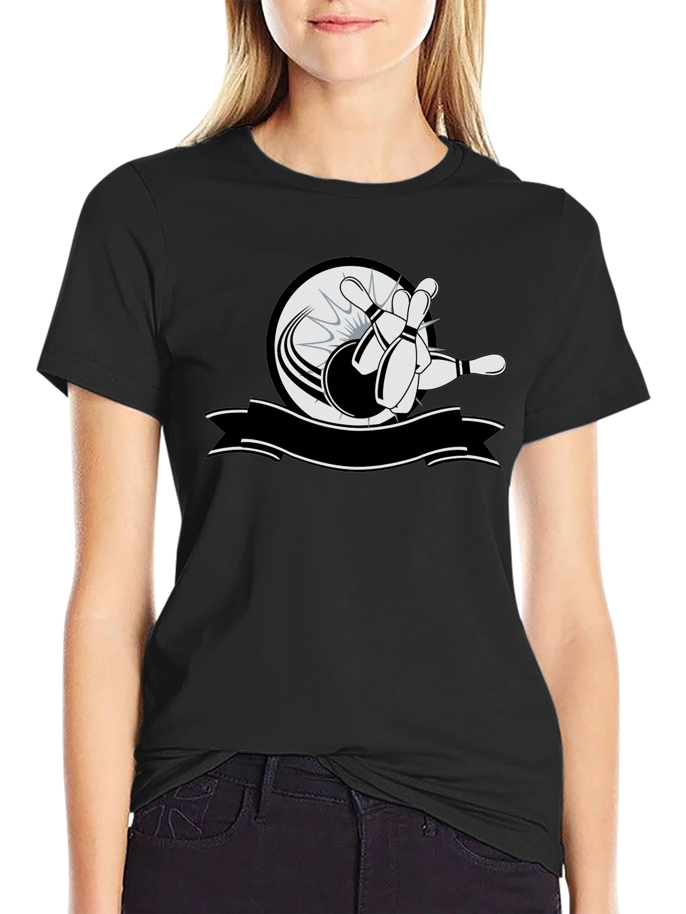Bowling Strike Graphic T-Shirt - Classic Black Tee