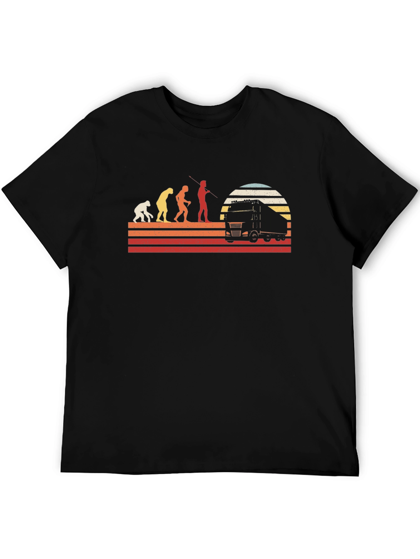 Truck Driver Evolution T-Shirt - Black