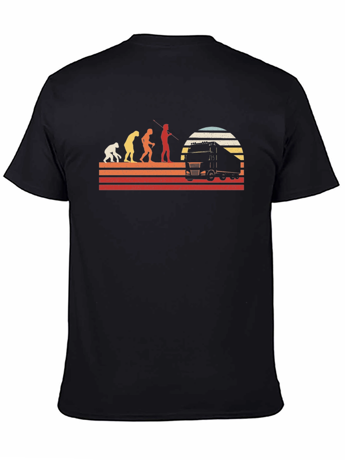 Truck Driver Evolution T-Shirt - Black