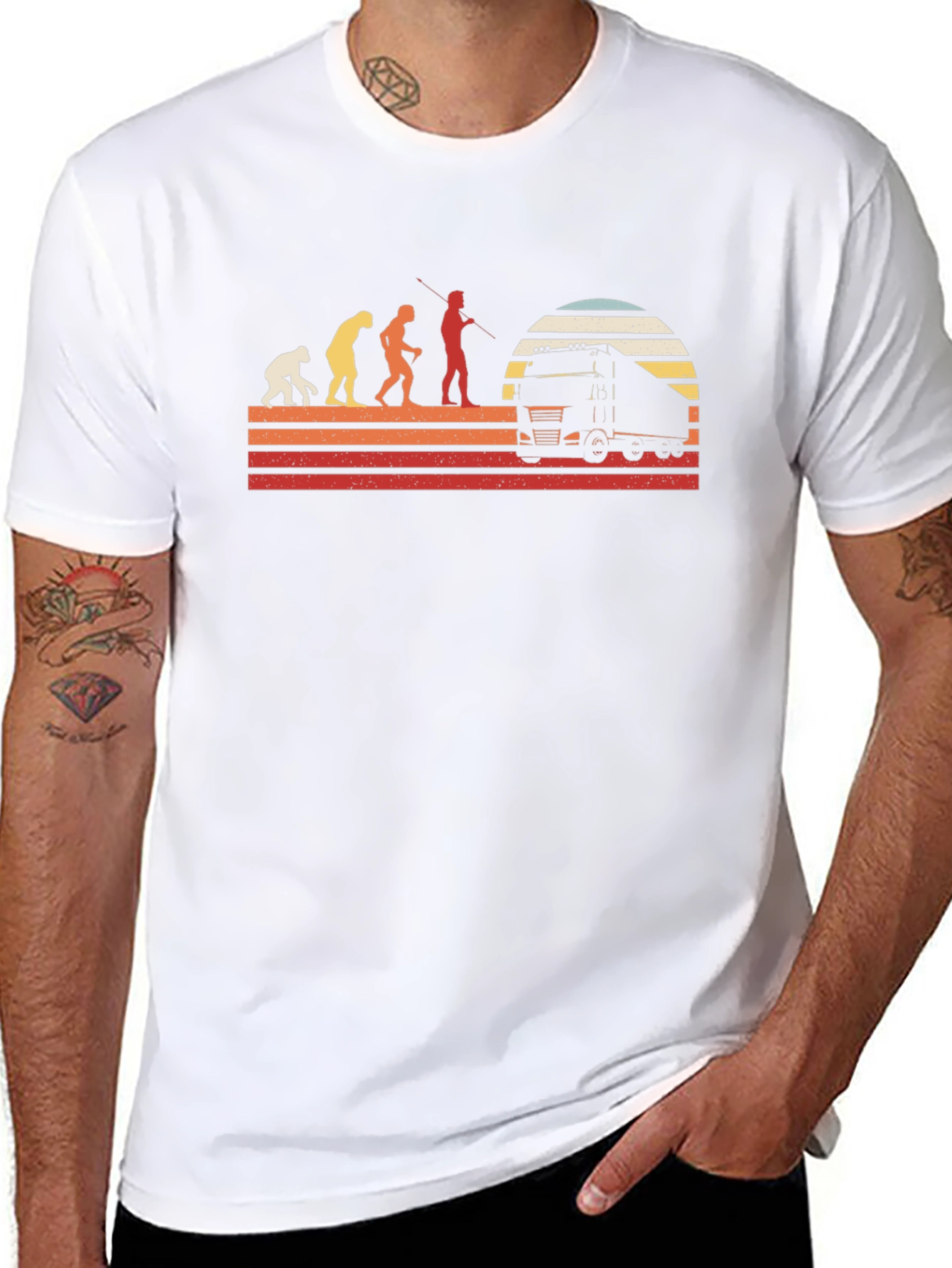 Truck Driver Evolution T-Shirt - Black
