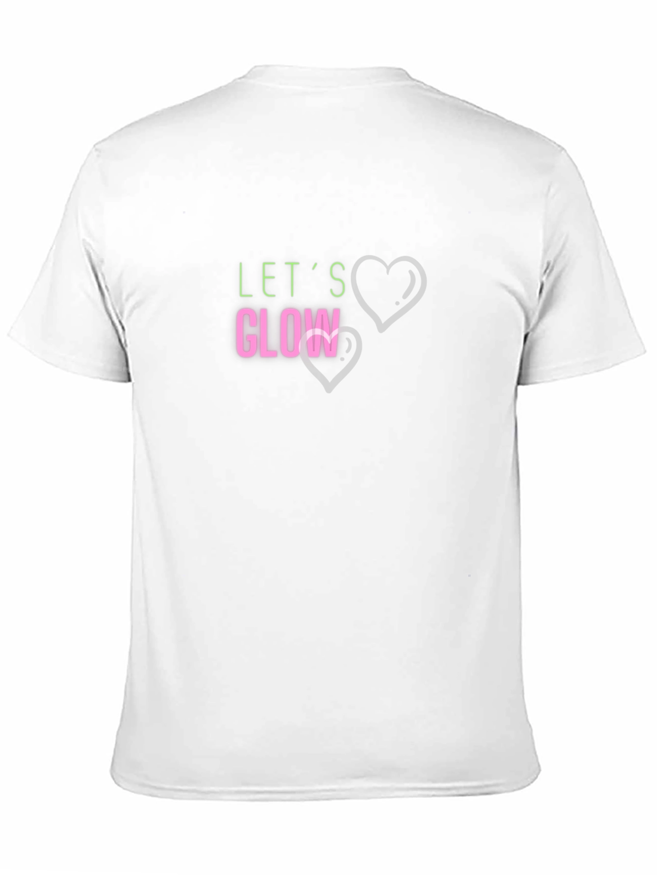Lets Glow Black T-Shirt with Heart Graphics
