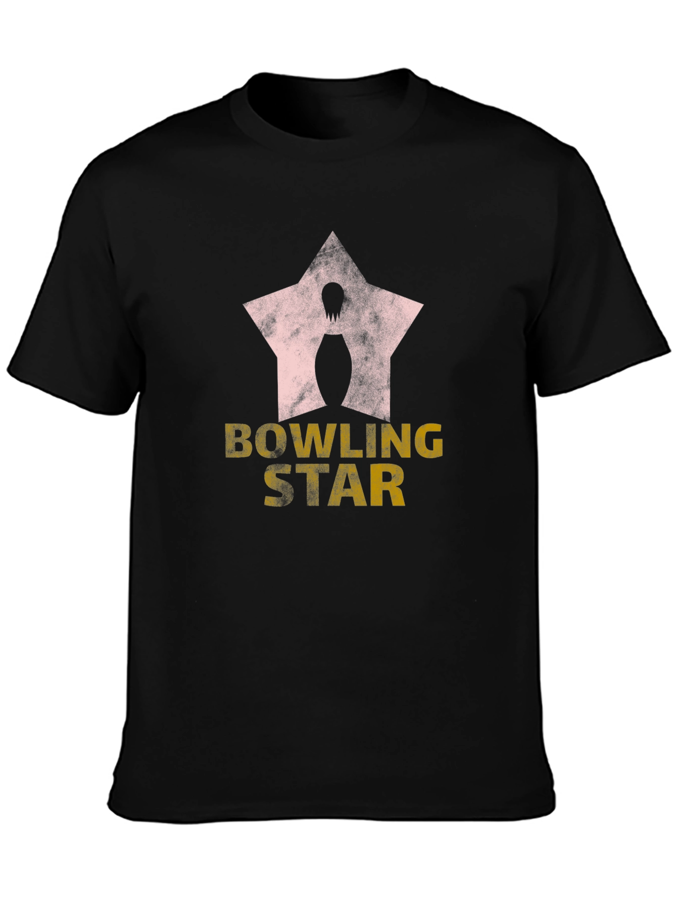 Bowling Star Graphic Tee - Black Cotton Blend