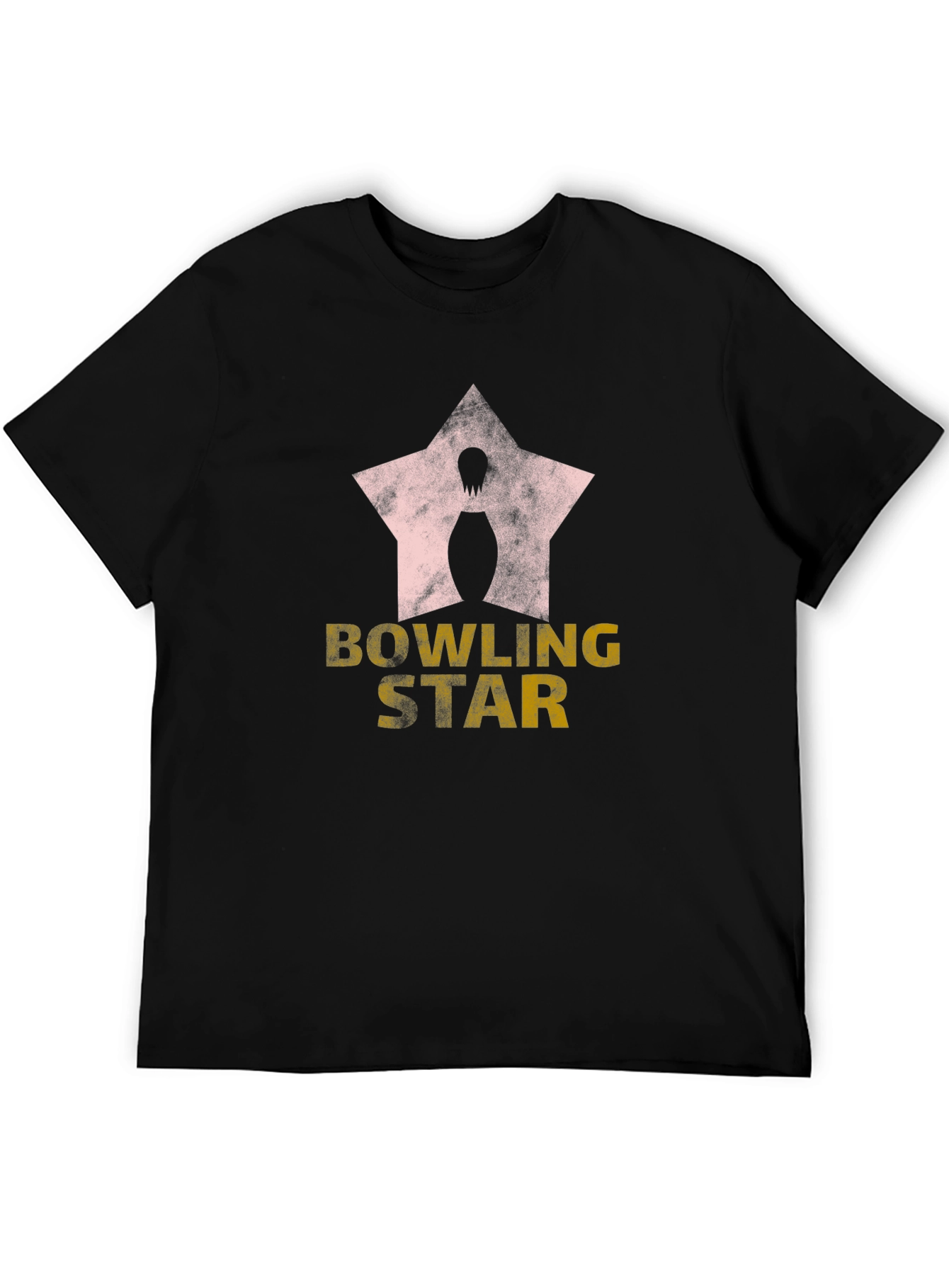 Bowling Star Graphic Tee - Black Cotton Blend