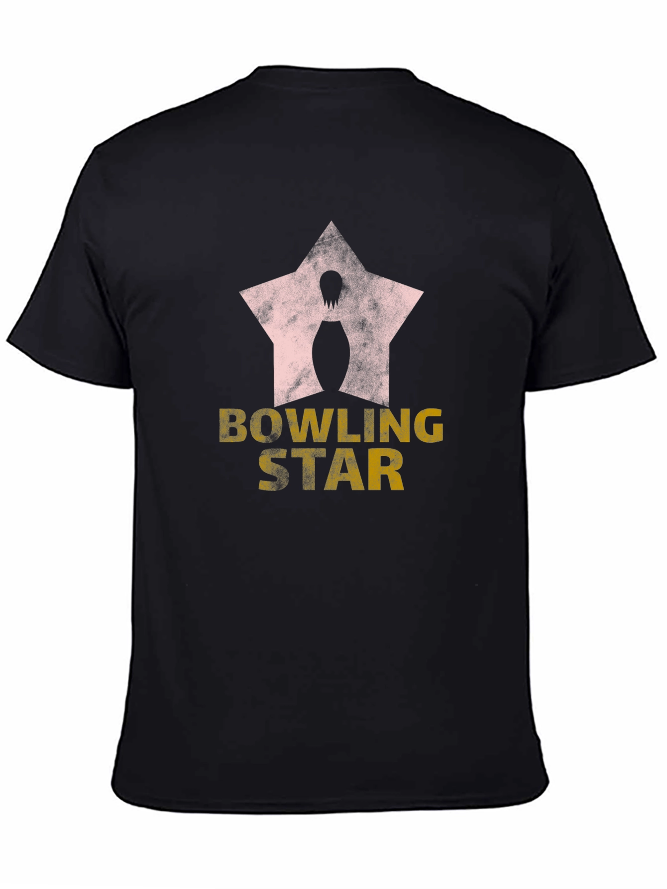 Bowling Star Graphic Tee - Black Cotton Blend