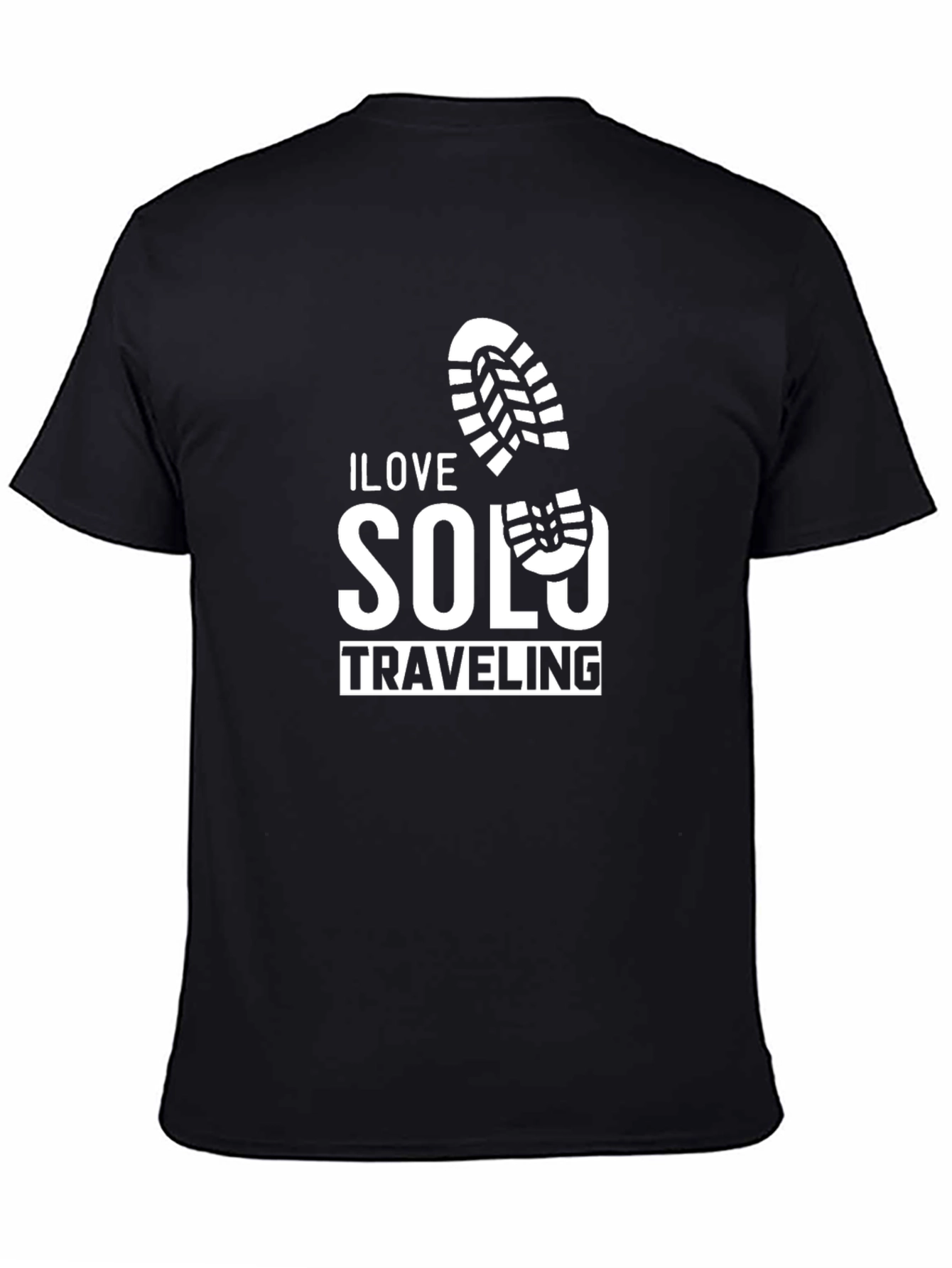 I Love Solo Traveling Black Graphic T-Shirt