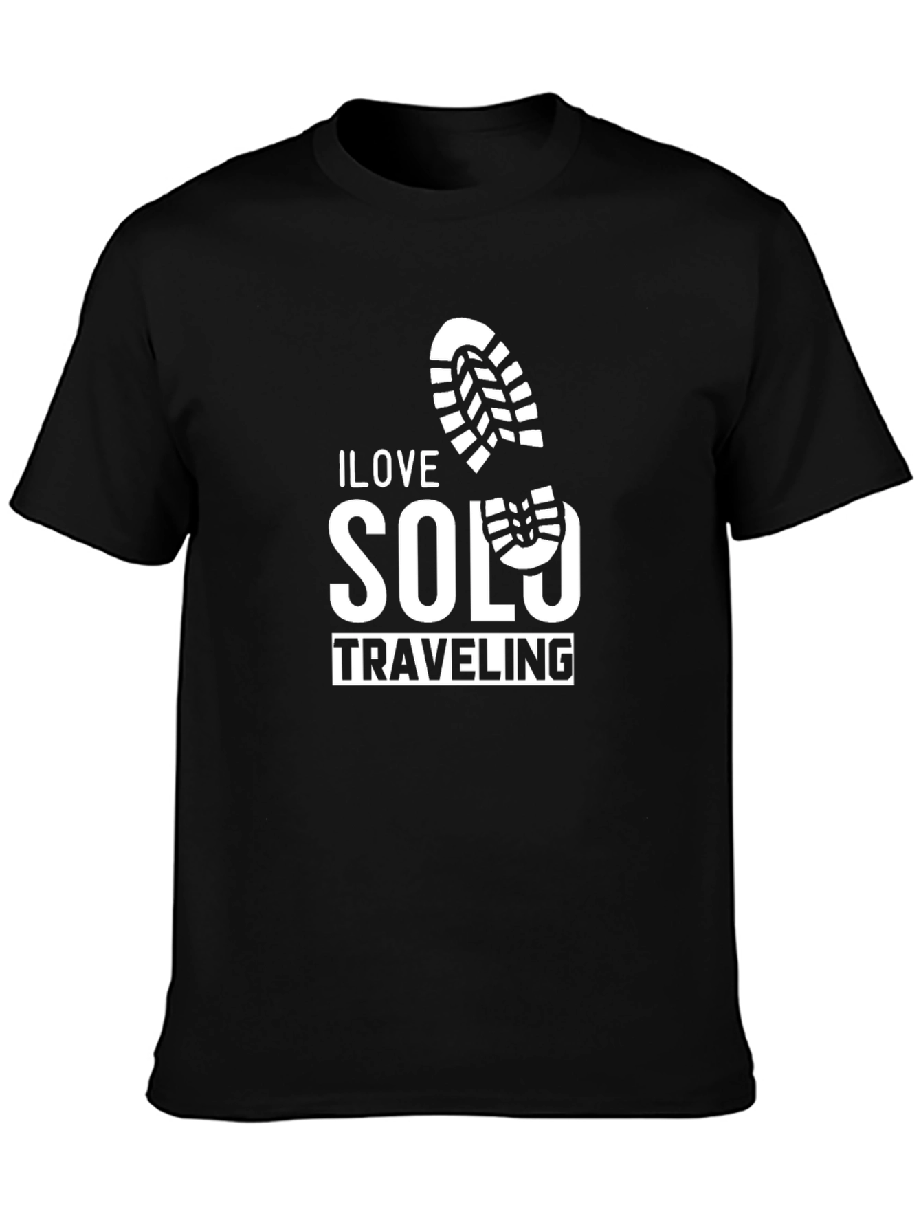 I Love Solo Traveling Black Graphic T-Shirt
