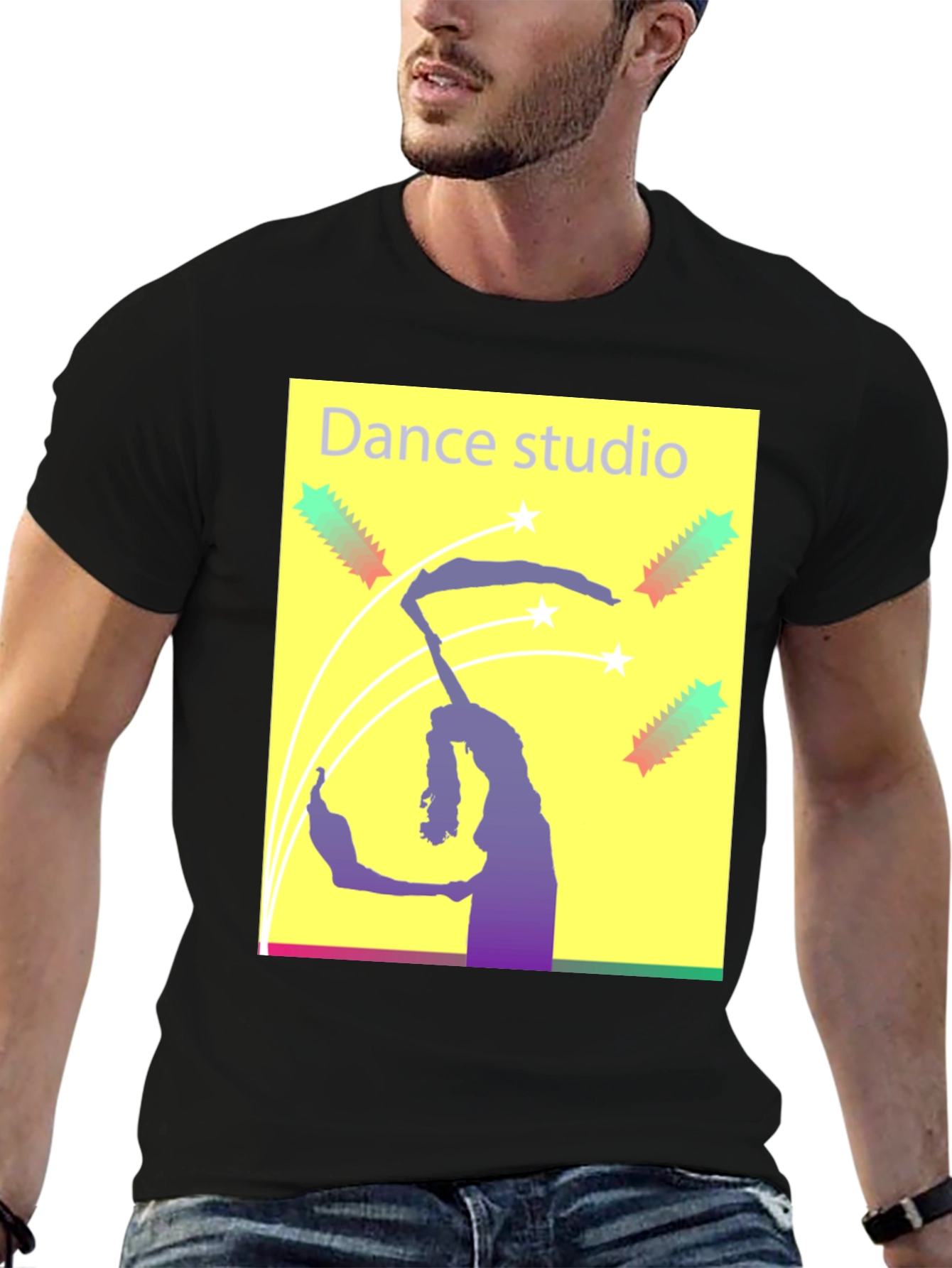 Dance Studio Graphic Tee - Black Cotton T-Shirt