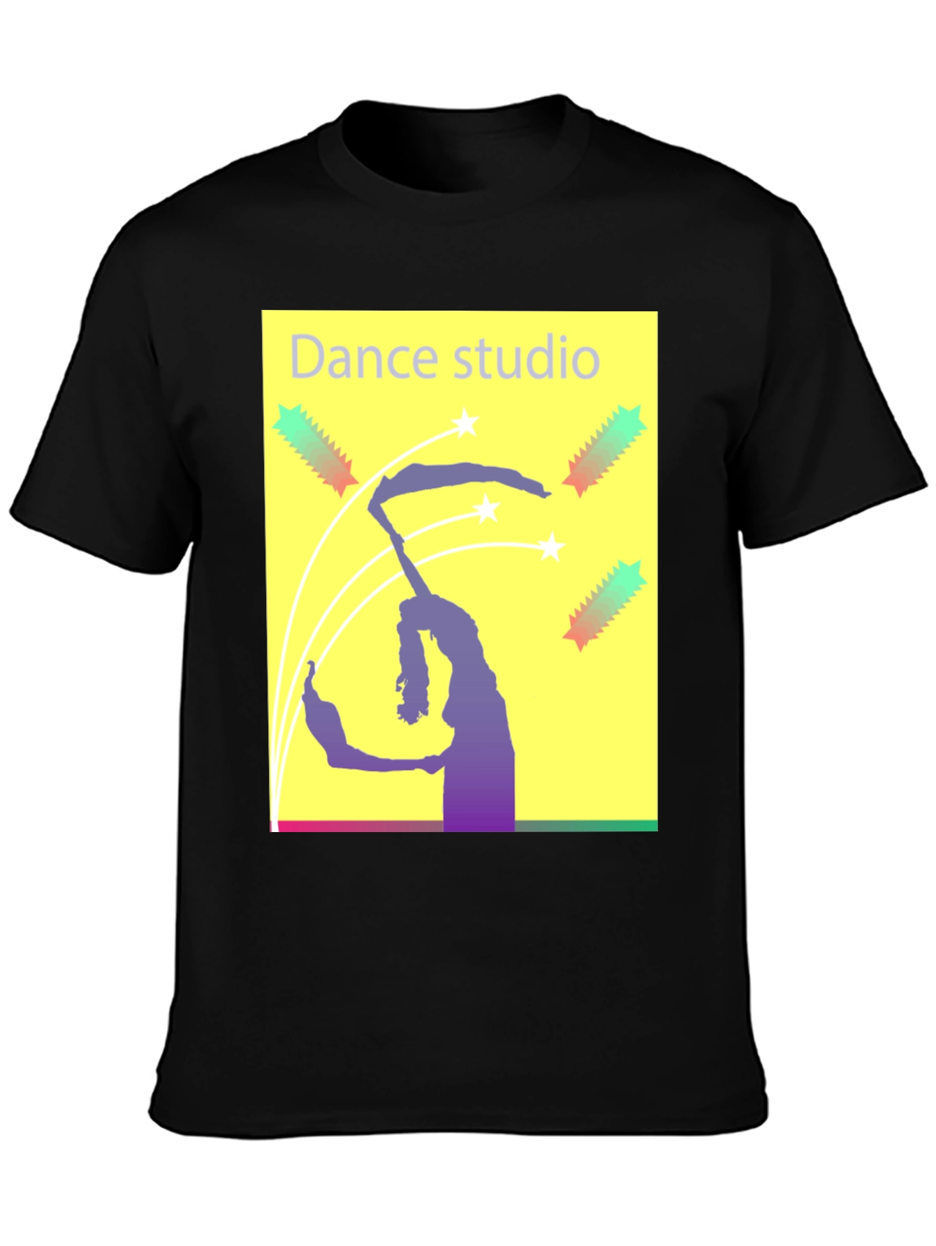 Dance Studio Graphic Tee - Black Cotton T-Shirt