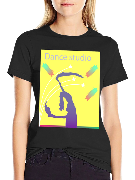 Dance Studio Graphic Tee - Black Cotton T-Shirt