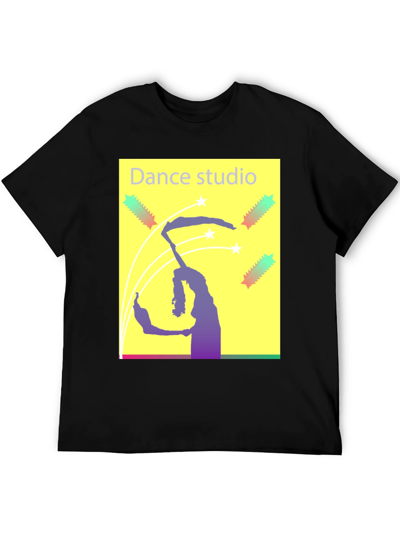 Dance Studio Graphic Tee - Black Cotton T-Shirt